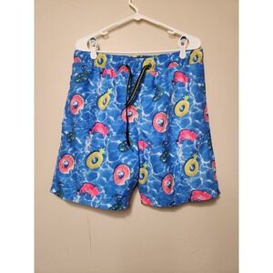 Surf Society Pool FLoat Swim Trunks Mens Size Large Mesh Lined Draw String